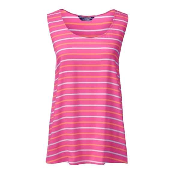 LANDS'END Pink Sleeveless Crepe Tank